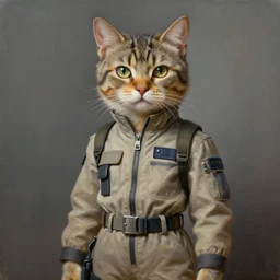 epic professional digital art of female anthropomorphic cat wearing air force jumpsuit, painting, by leesha hannigan, iris van herpen, artstation, cgsociety, wlop, epic, much wow, much detail, gorgeous, detailed, cinematic, masterpiece