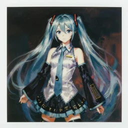 a portrait of hatsune miku by oskar kokoschka and francis bacon, ominous, dark, violent brushtrokes, painterly, thick impasto technique, dynamism, tachisme, movement, very ethereal, 8 0 s vintage anime film still, pinhole photo, vintage polaroid