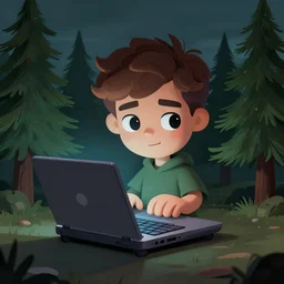 laptop with wheels, cartoonish cute, pine trees, dramatic atmosphere, trending on artstation, 3 0 mm, by noah bradley trending on artstation, deviantart, high detail, stylized portrait