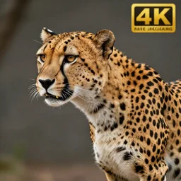 a portrait photo of luffy as cheetah, side shot, by professional photographer, 8 k resolution, high quality