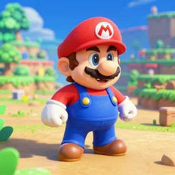 Super mario 64 bob-omb battlefield, rendered in unreal engine, hyper detailed