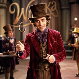 film still of Christian Bale as Willy Wonka in Willy Wonka and the Chocolate Factory 1971