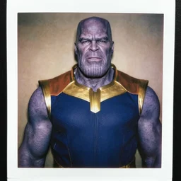 an intrincate portrait of thanos. very well lit, awesome colors, polaroid photo
