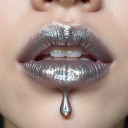 Metalic Sparkle Shine Glisten Valley of metal Drop of blood Shimmer in the style of Mandy Lea