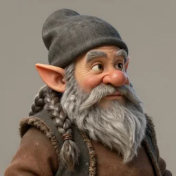 portrait painting of dwarf with braids and long beard, very detailed, artstation, render, 8 k