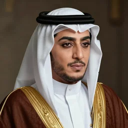 cinematic bust portrait, sheikh, sultan, emir, head and chest only, almur, contemporary, masterpiece, cinematic composition, dramatic pose, beautiful lighting, sharp, details, hyper - detailed, hd, 4 k