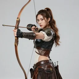 photo of a female steampunk archer