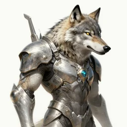 portrait of a wolf, sci - fi armour, muscular! cyberpunk, intricate, elegant, highly detailed, digital painting, artstation, concept art, sharp focus, illustration, art by artgerm and greg rutkowski and alphonse mucha