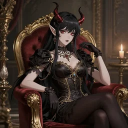 A demon taking a leisurely break from its usual demonic duties, Anime, Intricate, Elegant, extreme Detail, cinematic, Digital Art