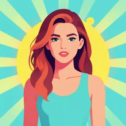 a portrait of jenna coleman in retro colors, synthwave style, 2 d digital vector art