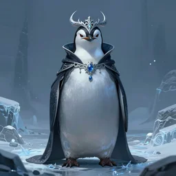 anthropomorphic evil penguin, dark clothes, icy landscape, dnd, mystical, character, fantasy, intricate, elegant, digital painting, artstation, concept art, smooth, 8 k frostbite 3 engine, ultra detailed, art by artgerm and greg rutkowski and magali villeneuve