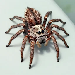 jumping spider flurry, in the style of vernon grant and yoshitaka amano and bruce pennington, trending on artstation, bioluminescence low angle view sharpness applied, anaglyph effect, traditional art, photorealism, watercolor