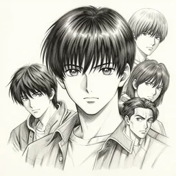 portrait of anime steven bonell, pen and ink, intricate line drawings, by craig mullins, ruan jia, kentaro miura, greg rutkowski, loundraw