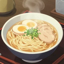 kanji style ramen noodles bowl japan, by makoto shinkai