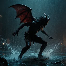the demon rides, water caustics, film still from the movie directed by denis villeneuve and david cronenberg with art direction by wayne d barlowe