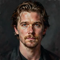 portrait of christian bale, digital painting by minna sundberg