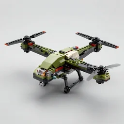 military drone made of lego, toy, high resolution photo