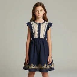 realistic young girl with fancy clothes studio photo