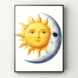 a sun and moon poster