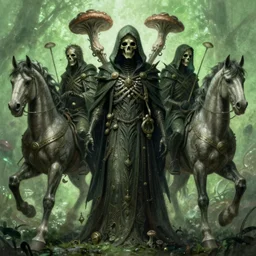 concept art by artgerm, pestilence of the four horsemen of the apocalypse, soft green natural light, intricate, hooded death, fungus, highly detailed dark art, digital painting, artstation, concept art, smooth, sharp focus, illustration, art by greg rutkowski and luis rollo and uang guangjian and gil elvgren, symmetry!