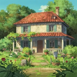 key anime visual of a a typical house in a creole garden, creole garden, creole garden, creole garden, reunion island, reunion island, reunion island from reunion island modern anime style by studio ghibli, makoto shinkai, trending on artstation