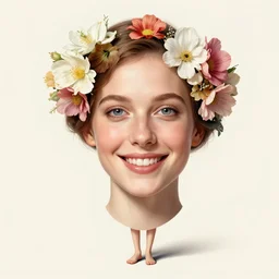 full body portrait, happy, flowers, absurdly beautiful, elegant, realistic ultrafine hyperrealistic detailed face illustration by saul leiter, intricate linework, sharp focus, bright colors, matte, unreal engine highly rendered, global illumination, radiant light, intricate environment