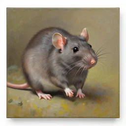 a painting of a rat