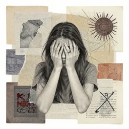 anxiety inducing mixed media art