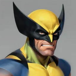 a bodybuilder Wolverine joker Android head in Rococo art, Greg rutkowski Trending artstation