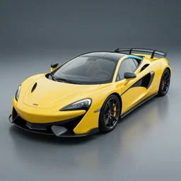 yellow and teal sports car