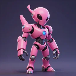 pink mechanical alien, fortnite character c 9. 0