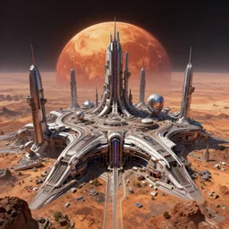 mars city, highly detailed, science fiction, concept art, digital art, 4 k