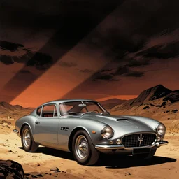 moebius comic art, the incal, maserati tipo 1 5 1, cinematic moebius illustration, film still, blade runner 2 0 4 9