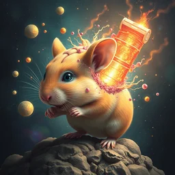 cosmic hamster brain explosion by artgerm, surreal