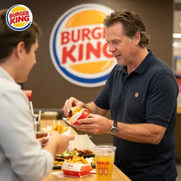 ronald mcdonal buying food at burger king