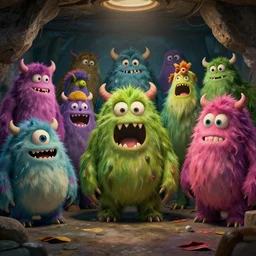 a basement of hungry monsters, realistic, extremely detailed, sharp focus, wide view, smooth, digital illustration, intense colors, octane render, unreal engine 6, ray tracing, by james jean, by rossdraws, by frank franzzeta, by mcbess, by sakimichan, by brosmin, by danton fadeev, by steve simpson