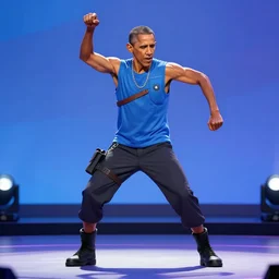 Obama doing a fortnite dance on stage