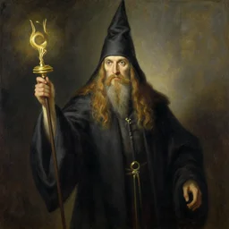 male wizard, painting by delphin enjolras, j. c. leyendecker, yoji shinkawa