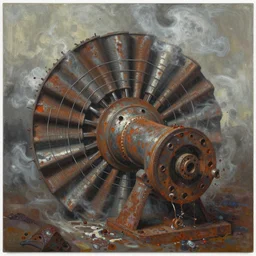 oil paint whipping blood turbines, hydrocracking battles, rusted, macerated, eviscerated by fimbria wires, splash blot chemical fog, bicornate fungal pit, trash patina sheen rotting, by alberto bontempi, alex ross, shigeru komatsuzaki, wayne d barlowe, alex ross, stefano tamburini, alex nino, enric