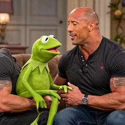 a date romantic between dwayne johnson and kermitt frog