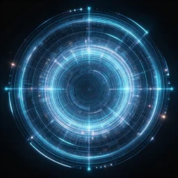 intricate glowing tech circles