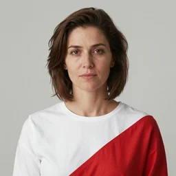 portrait of a woman wearing white and red, by robert tanenbaum.