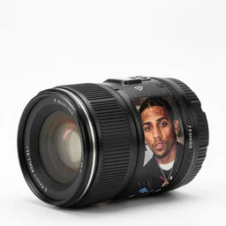 a 1 5 mm wide - angle lens photo of a rapper in 1 9 9 0's new york holding a kitten up to the camera