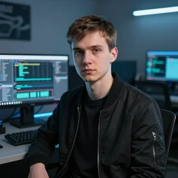 russian programmer 3 0 yo portrait in cyberpunk by professional photographer detailed photo 3 5 mm