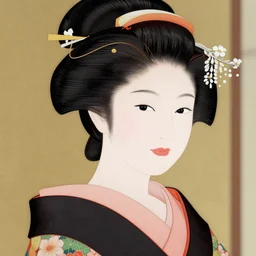 Portrait of a beautiful Japanese woman by Toshio Saeki, high detailed