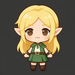 a chibi elf character with blonde hair. drawn by porforever.