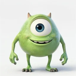 mike wazowzki with two eyes, pixar's monster Inc cgi