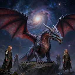 Beautiful hyperrealistic detailed matte painting of a galaxy star dragon, looks like it's from lord of the rings and bazaar by greg rutkowski, andreas rocha and john howe, and Martin Johnson Heade,featured on artstation, ultrawide angle,f16 , golden ratio, f32, well composed, cohesive