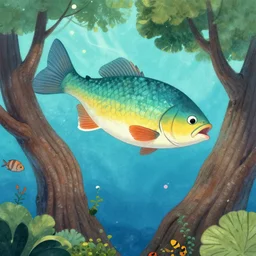 a big fish in a tree
