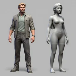 leon the professional and matilda, concept art by alex petruk ape, an ambient occlusion render by grillo demo, trending on zbrush central, plasticien, zbrush, ambient occlusion, polycount
